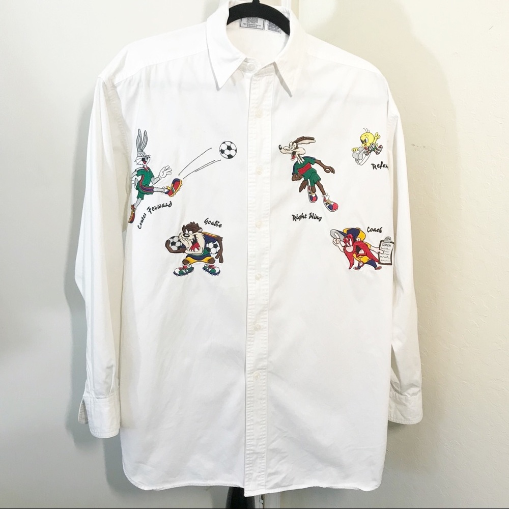 Looney Tunes 94 World Cup Embroidered Button Shirt